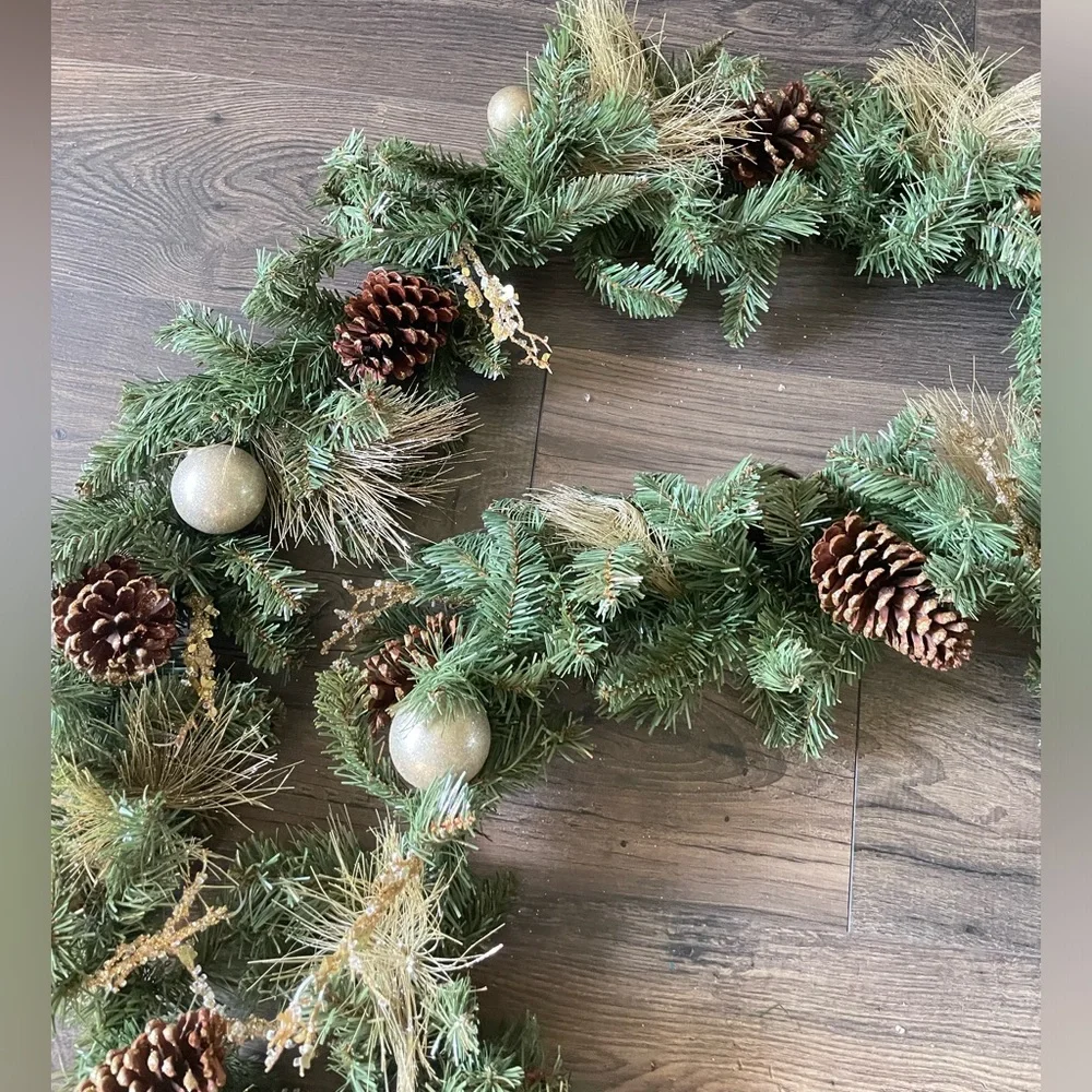 Pier 1 Gold and Brown Ornament Unlit Garlands